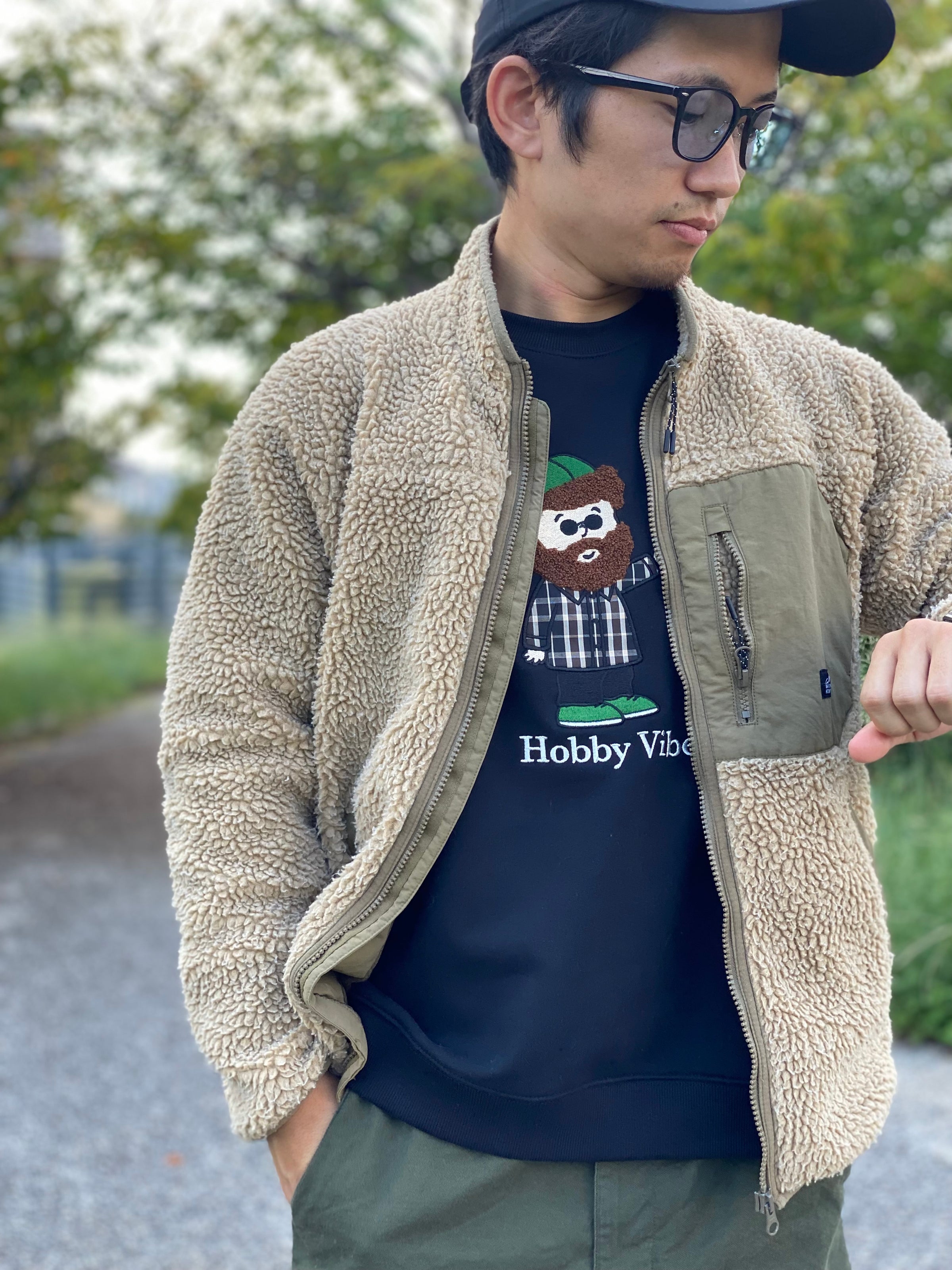 QUASH 裏毛OZZY着せ替え刺繍スウェット-ブラックB柄 | TENIE FEELS